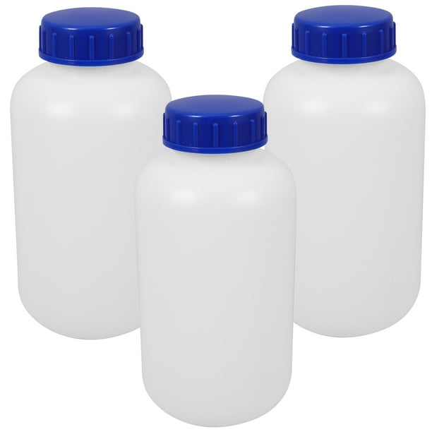 3 frascos de reactivos vacíos para almacenamiento de líquidos con tapa, frascos rellenables para muestras (1 L)