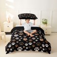thumbnail image 2 of Homewish Vintage Dog Paw Twin Duvet Cover,Pet Themed Twin Bedding,Black,Black Reversible,2pcs,1 Duvet Cover and 1 Pillowcase, 2 of 6