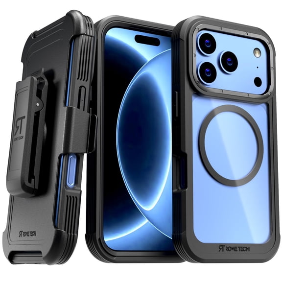 Designed for iPhone 18 Pro Max Case with Belt Clip Holster - Black