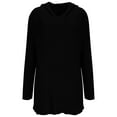 thumbnail image 5 of XPMWRP Women's Hoodie V neck Sweaters Long Sleeve Chunky Cable Knit Solid Color Pullover Sweaters Fall Trendy Casual Tunic Sweater Black S, 5 of 8