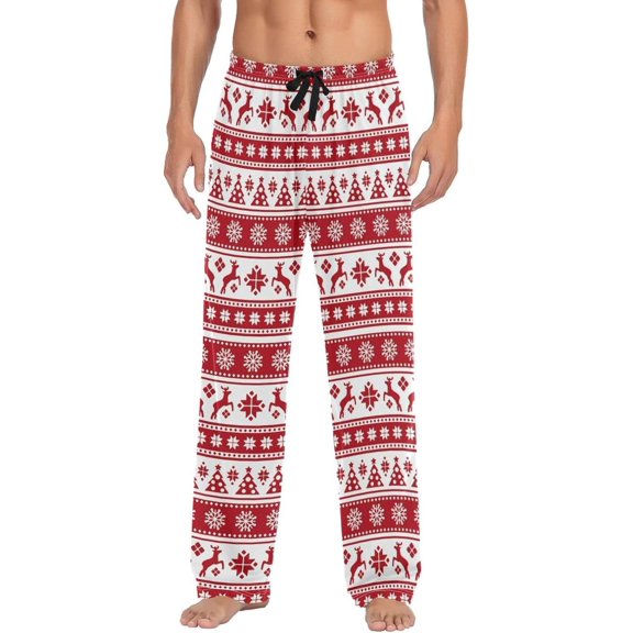 GZHJMY Chrismas Snowflake Pajama Pants for Men, Lounge Pants Lightweight Men Pajama Bottoms with Drawstring Pockets, Christmas New Year Birthday Gifts, X-Large