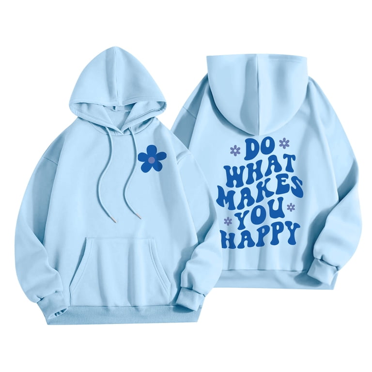 Oversized Puff Print Hoodie For Women & Teens – Trendy Y2K Sweatshirt With Pocket, Comfy Preppy Top