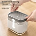 thumbnail image 4 of Injueey Soporte de esponja 2 en 1, dispensador de prensa para encimera de baño de 300ml, caja de limpieza de doble capa, organizador reutilizable, negro Suministros de limpieza para el hogar Negro Injueey HA064323-01, 4 of 6