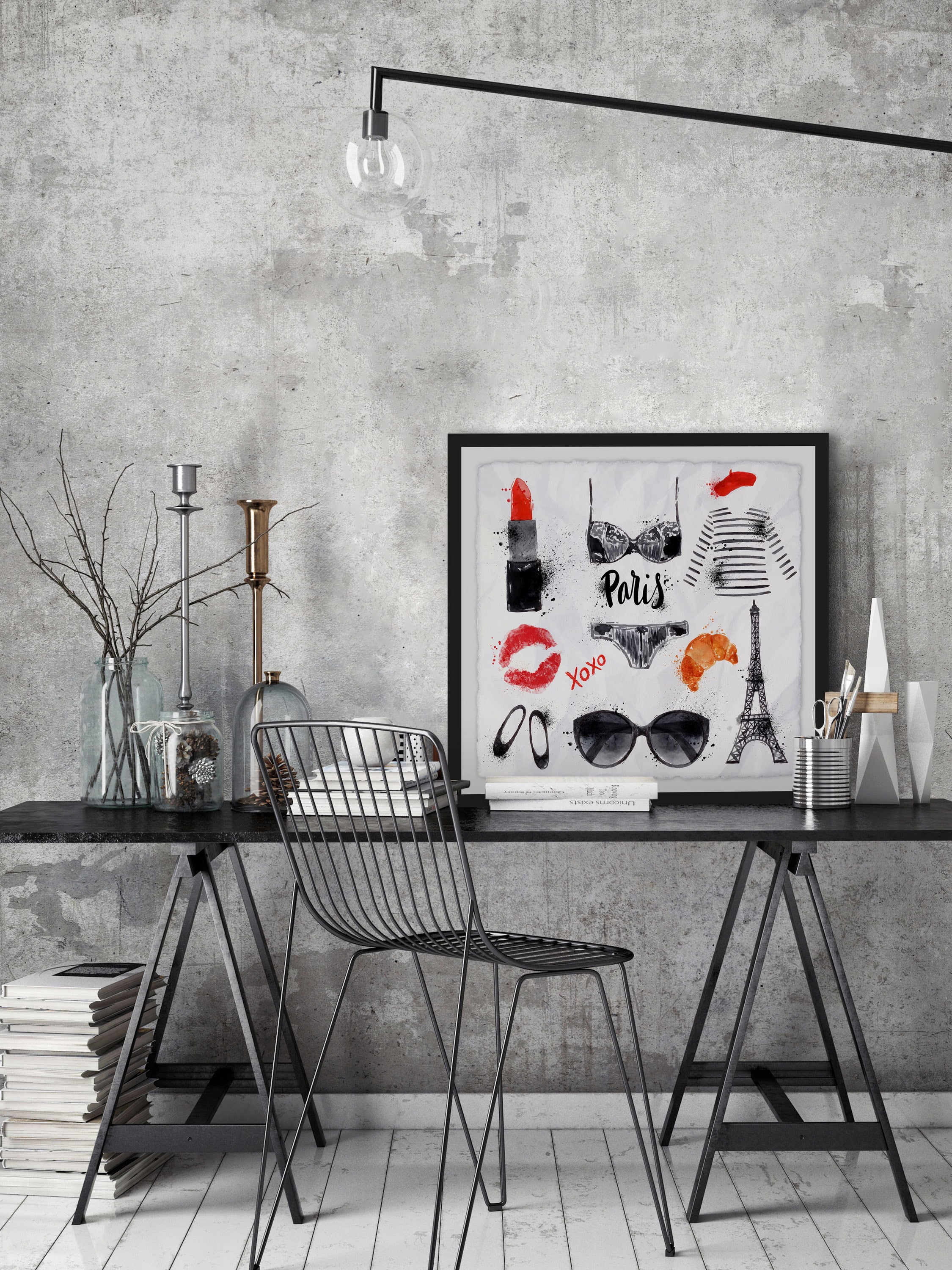 Love, Paris Framed Painting Print
