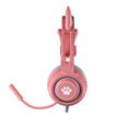 Pink Cat Ear Gaming Headset, RGB Backlight & Mic Compatible with PS4