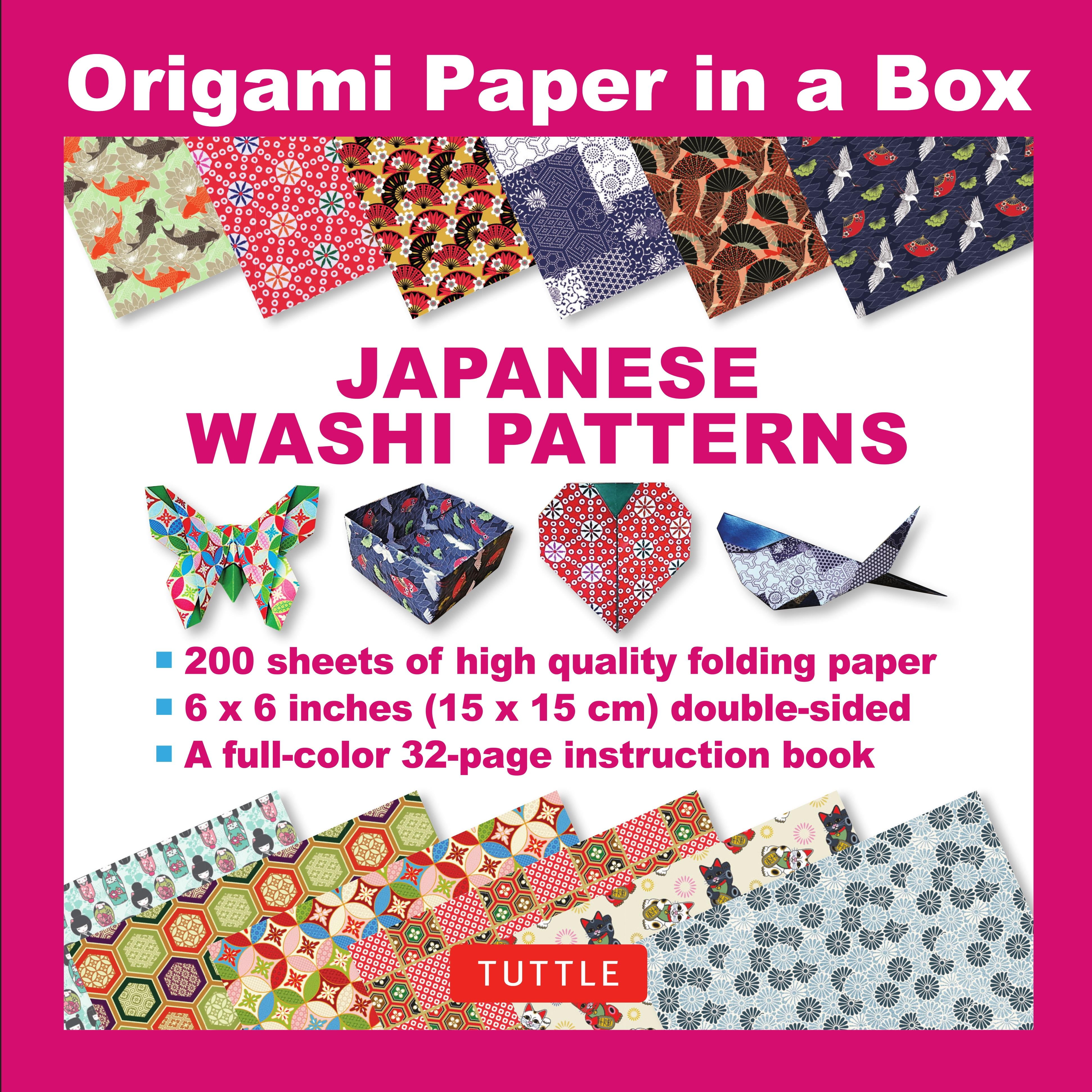 Origami Paper in a Box Japanese Washi Patterns 200 sheets 6x6 Inch