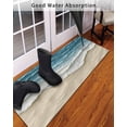 thumbnail image 3 of Abstract Beach Waves Front Door Mat Watercolor Blue Ocean Sand Welcome Doormat Indoor Outdoor Entrance Floor Mat Non-Slip Washable Runner Rug for Front Porch Decor 18x47 Inch, 3 of 6
