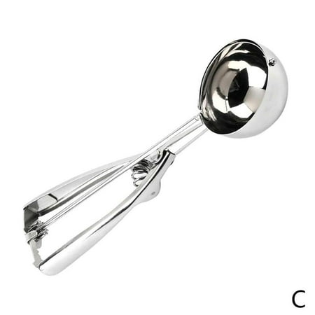 

6cm/5cm/4cm Ice Cream Scoop Mash Potato Food Spoon Silver Kitchen Tool B3G2