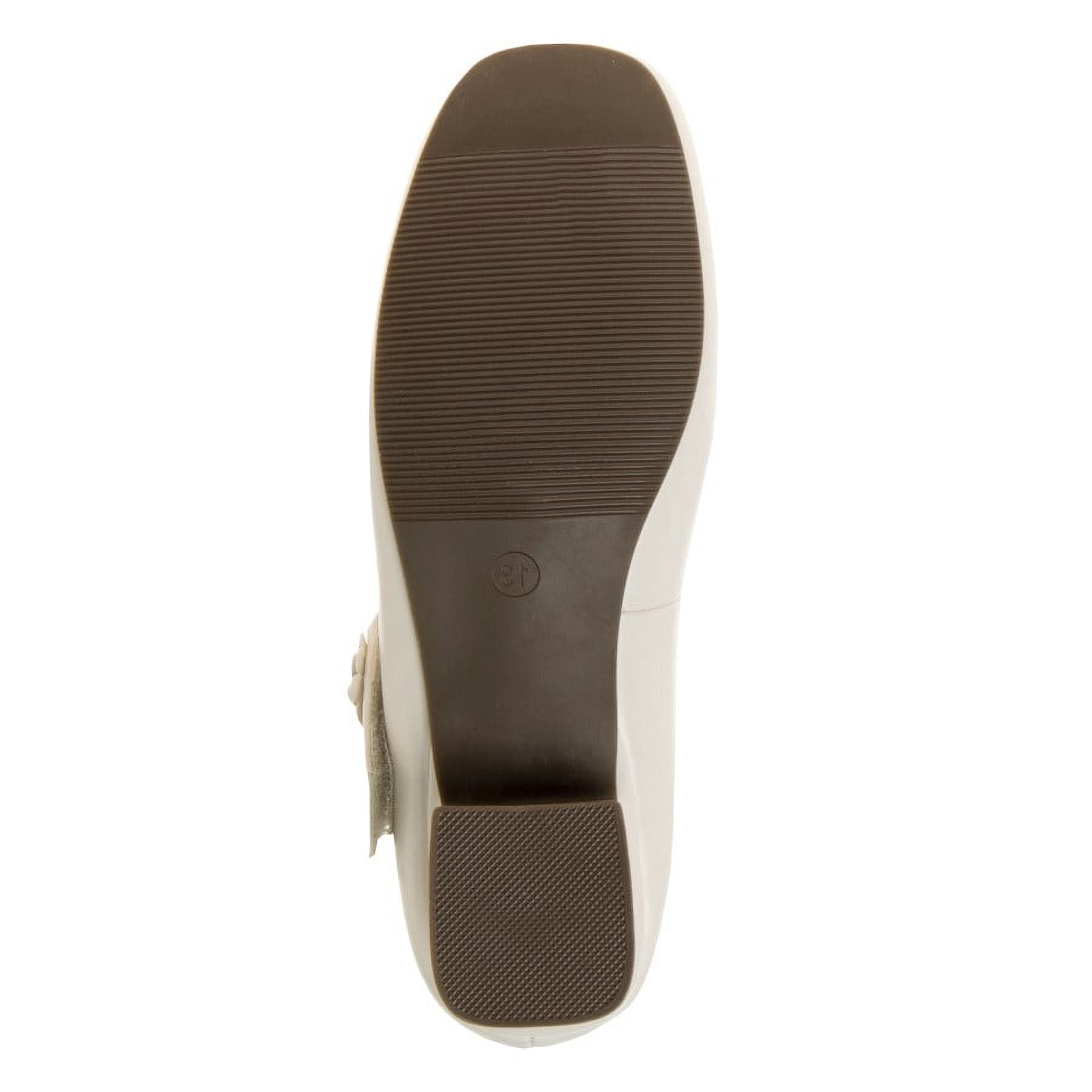 Josmo Girls Flower Mary Jane Dress Shoes. (Little Kids Big Kids)., Beige Pearl, 12