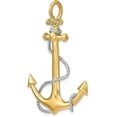 thumbnail image 4 of 14K Yellow Gold w/Rhodium 3-D Large Anchor w/Rope and Shackle Bail Charm - 48mm, 4 of 7