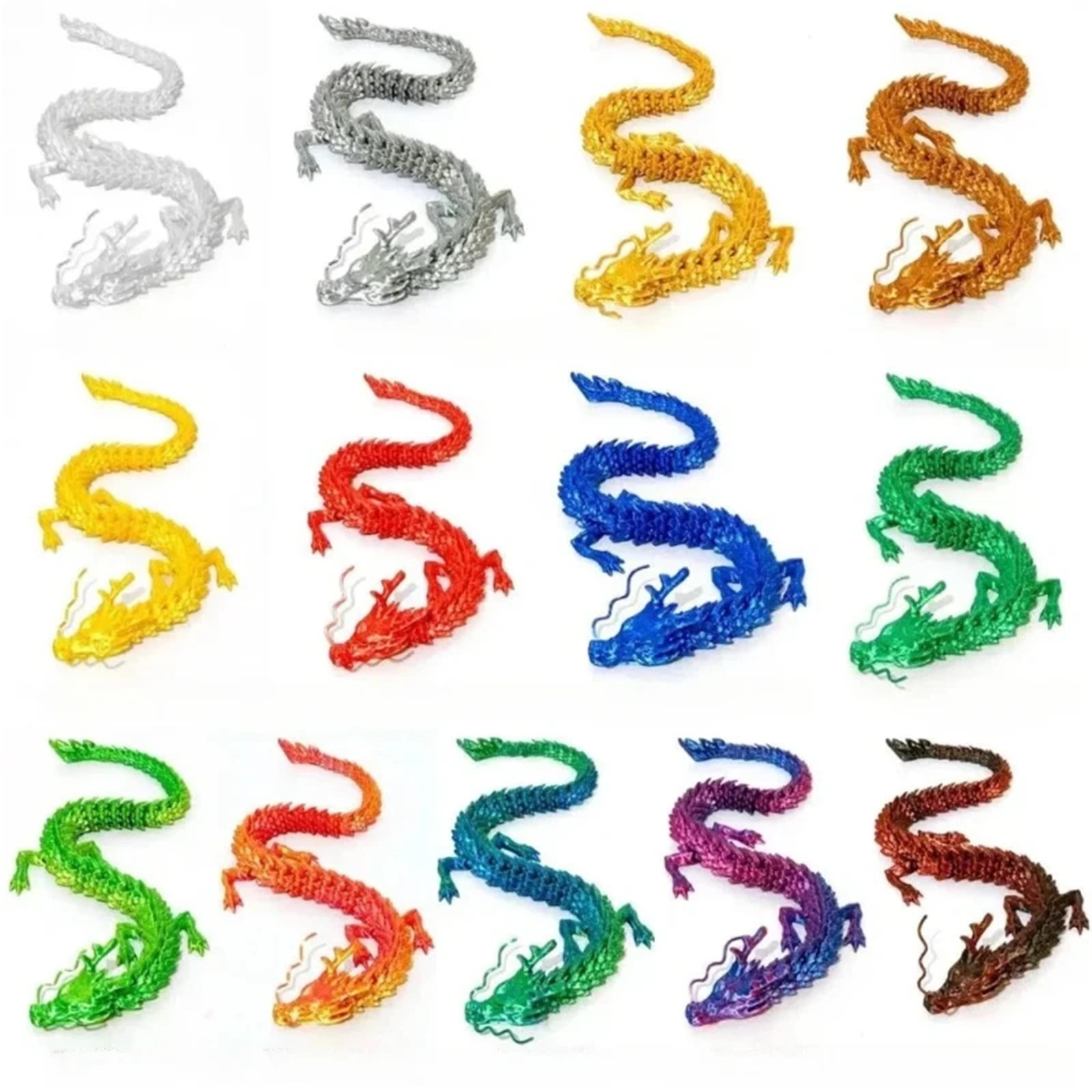 1pc 3D Printed Gem Dragon Crystal Fidget Rotatable Articulated Dragon Ideal Gift ADHD For Birthdays