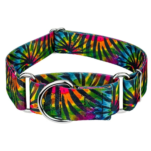 Country Brook Petz - Tie Dye Stripes Martingale Dog Collar with 14 Uniqe Designs for Any Style