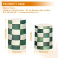 thumbnail image 6 of Yayeee Flameless Candles with Remote Flickering Battery Operated Multi Color Changing, Green and White Plaid Pattern, 6 of 7