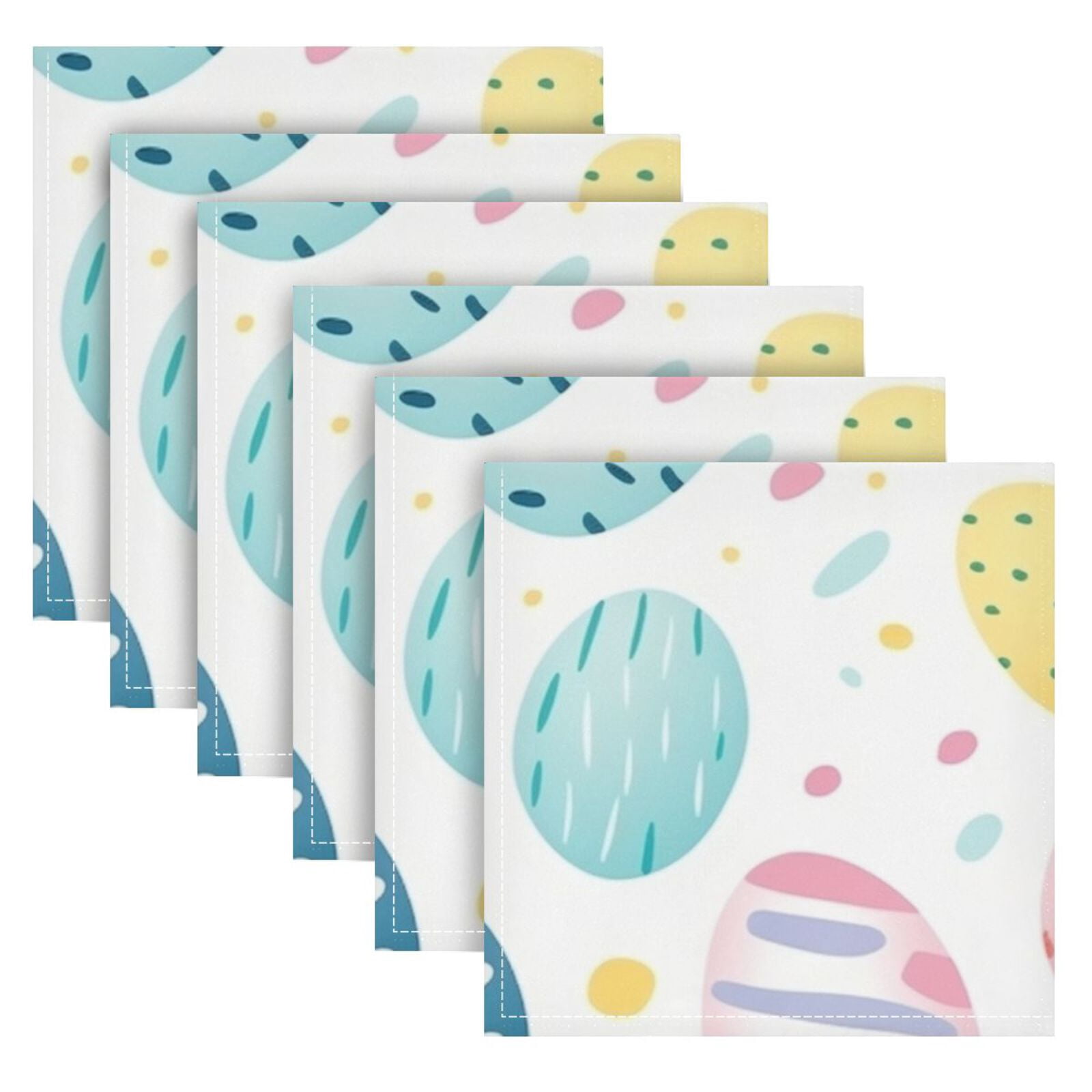JSTEL Easter Eggs Watercolor Cloth Napkins Set of 6, 20x20 Inch Washable and Reusable Napkin for Decoupage Dinner Party Everyday Use