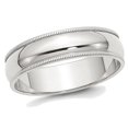 thumbnail image 1 of Ladies or Mens Sterling Silver 6mm Milgrain Wedding Band Ring, 1 of 4