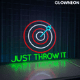 thumbnail image 2 of Glowneon Just Throw It Neon Sign, Dartboard Led Sign, Dartboard Gift, 2 of 4