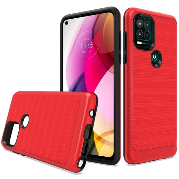 For Motorola Moto G Stylus 5G 2021 XT2131DL Lining Hybrid Phone Cover Case - Red