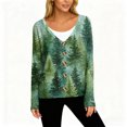 thumbnail image 7 of Women's Fashion Long Sleeve Christmas Snowman Snowflake Print Jacket Cardigan for Holiday Party and Casual Daily Wear,Mint Green,S, 7 of 7