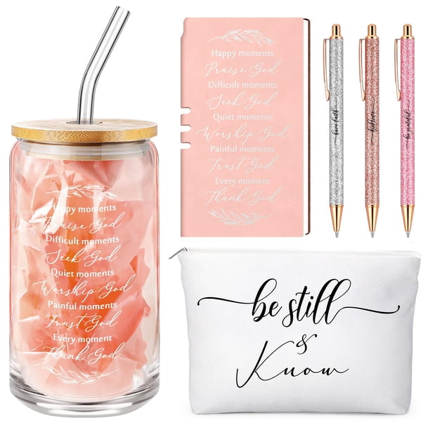 Set de regalo Spakon Christian para mujer, biblia, tamaño A6, diario de piel