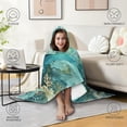thumbnail image 4 of Watercolor Coral Sea Turtle Wearable Blanket Hoodies for Women Men Adults Sea Turtle Lovers Warm Cozy Underwater Ocean Sea Turtles Hooded Blankets for Travel Bed Decor Birthday Gifts 50x60 Inch, 4 of 5