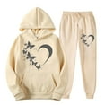 thumbnail image 2 of VBTAPA Hoodie Sweatsuit for Women 2 Piece Casual Jogger Sets Love Heart Graphic Hooded Sweatshirt and Jogger Sweatpants Lounge Athletic Outfits Y2K Tracksuit Beige M, 2 of 4