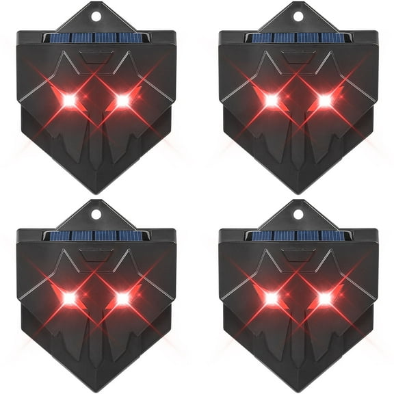 JahyElec Solar Animal Repellers, 4 Pack Outdoor with Red Flashing Lights for Coyotes Foxes Skunks for the Garden