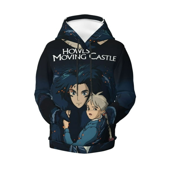 Boys Girls Howls Moving Castl Pullover Hoodies 3D Print Novelty Colorful Kids Hoodie Sweatshirts with Pocket