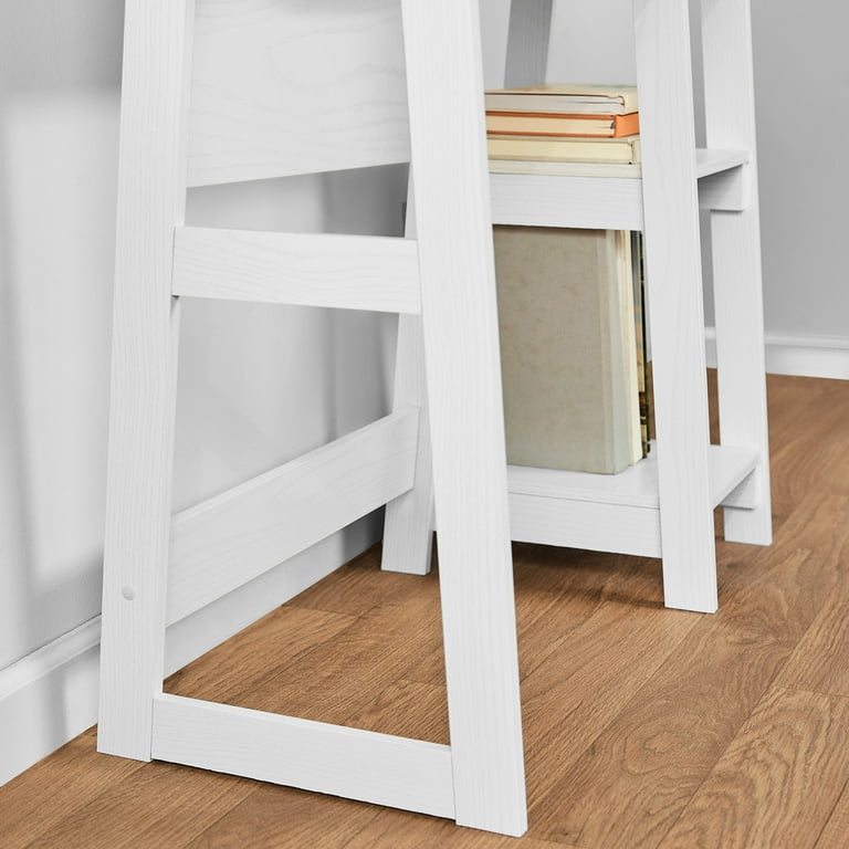 Mainstays Quick Assembly Desk with 2 Open Shelves, White photo 5