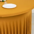 thumbnail image 5 of BalsaCircle 6 feet Gold Wavy Spandex Fitted Round Tablecloth Table Skirt Reception Catering Dining Table Linens, 5 of 8