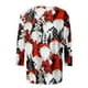thumbnail image 4 of Camisas Navideñas Para Mujer Tops de Cuello Redondo Moda Impresa Suelta 3/4 Mangas Blusa Informal Odeerbi ODB194567, 4 of 5