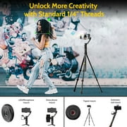 AOCHUAN 3-Axis Gimbal Stabilizer for iPhone & Android w/RGB Light, Handheld Phone Gimbal for Video Recording w/AI Tracking,1/4 Thread, Extendable Tripod, Padded Carry Bag(Smart X Complete Combo1)