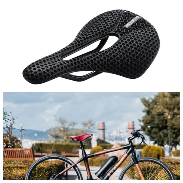 Sillín de Bicicleta con Estampado 3D, Asiento de Bicicleta para El Día , Ligero, a Prueba de Golpes, Hueco, para Adultos, Sillín de Bicicleta