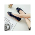 thumbnail image 5 of Gomelly Ladies Flats Women Flat Shoes Slip On Flats with Bows Ballet Flat Ballerina Flats Comfortable Casual Flats Round Toe Flats Dress Shoes Flats Royal Blue Patent Leather 5, 5 of 6