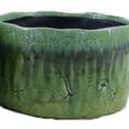 thumbnail image 4 of Foy Wide Planter Set of 2, Two Tone Green Ceramic, Round, Modern Style, 4 of 5