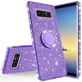 thumbnail image 3 of SOGA Diamond Bling Glitter Cute Phone Case with Kickstand Compatible for Samsung Galaxy Note 9 Case, Rhinestone Slim TPU Bumper with Ring Stand Girls Women Cover for Samsung Galaxy Note 9 (Purple), 3 of 5