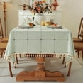 thumbnail image 1 of tablecloths Rectangular Rectangle Tablecloth Burlap Farmhouse Dining Table Cover Rustic Table Cloths Party Tablecloth Christmas Table Cloth (Rectangle/Oblong锛 x - Seats), 1 of 8