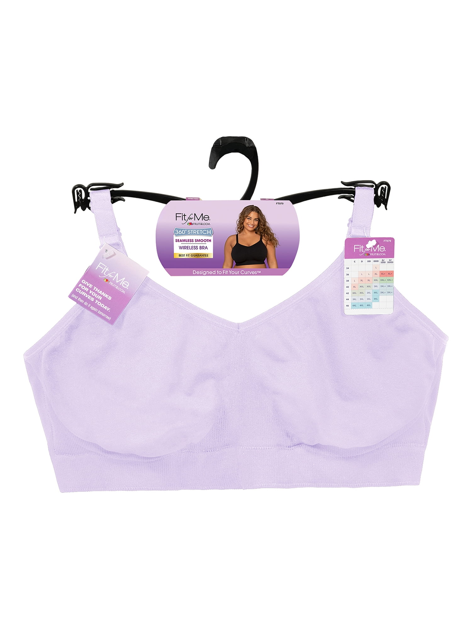 Fit for Me Women's Supportive Seamless Wirefree Bra, Style FT979, Sizes L  to 4XL 