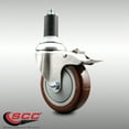 thumbnail image 2 of 4 Inch 316SS Maroon Poly Swivel 1-3/8 Inch Expanding Stem Caster Lock Brake SCC, 2 of 2