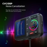 Car mounted Bluetooth FM transmitter, new OLED color screen MP3 music player, supports QC3.0 fast charging, hands-free calling, large screen plug-in USB flash drive Bluetooth FM transmitter.