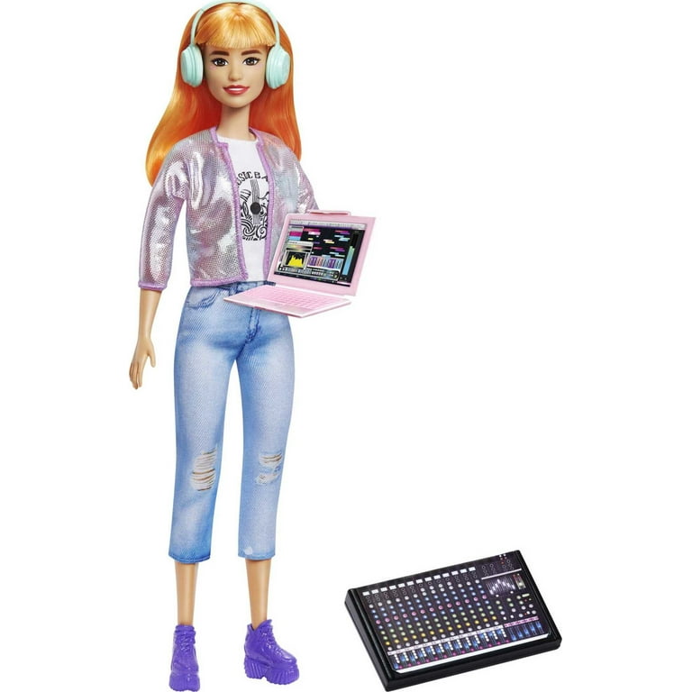 Barbie Music Producer Doll with Orange Hair, Trendy Tee, Jeans