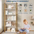 thumbnail image 4 of Book Shelf, 6 Tier Bookcase, Modern Tall Bookshelf, Industrial Corner Storage Organizer, Free Standing Storage Shelving Unit for Bedroom Home Office Kitchen Living Room, 4 of 7