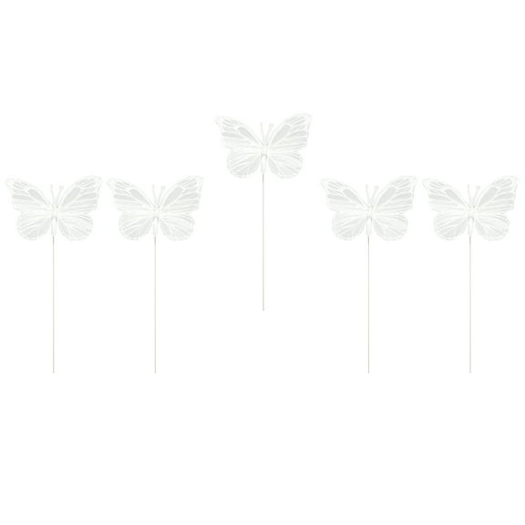8 Packs: 5ct. (40 total) 4" White Feather Butterflies by Ashland