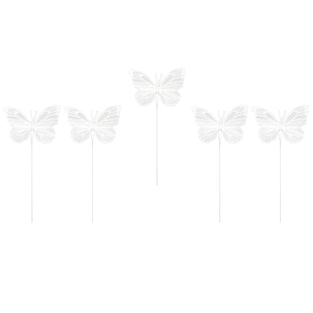 8 Packs: 5ct. (40 total) 4" White Feather Butterflies by Ashland