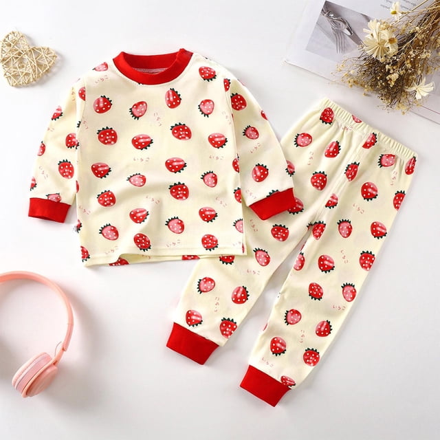 RXIRUCGD Mode Ensembles de Pantalons Longs Décontractés à Manches Longues pour Filles et Garçons Col Rond Imprimé Bouton (Rouge, Taille: 3 Ans)