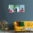 thumbnail image 2 of Bamboo Zen Canvas Wall Art Spa Artwork Vibrant Pink Water Lily Zen Meditation Massage Stones Leaf Pictures Canvas Painting Print for Home Office and Kitchen,Framed 12" x 16" x 3 Pieces, 2 of 6