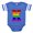 Royal Blue, variant on CafePress - Rainbow Letter K - Cute Infant Baby Football Bodysuit