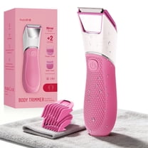 Nogroa Bikini Trimmer for Women, Pubic Hair Trimmer with Mirror & LED Light, Cordless Electric Razor Body Shaver for Trip, USB Rechargeable, IPX7 Waterproof, Ceramic Blade - for Silk Skin