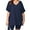 A4-Navy Blue, variant on SHOWMALL Women Plus Size Outfits Set Soft Loungewear Pastel Brown 3X Summer 2-Piece Pajamas Short Sleeves and Bliker Shorts Lounge Sets for Women