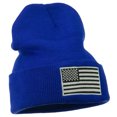 thumbnail image 5 of Silver American Flag Embroidered Beanie - Royal OSFM, 5 of 5