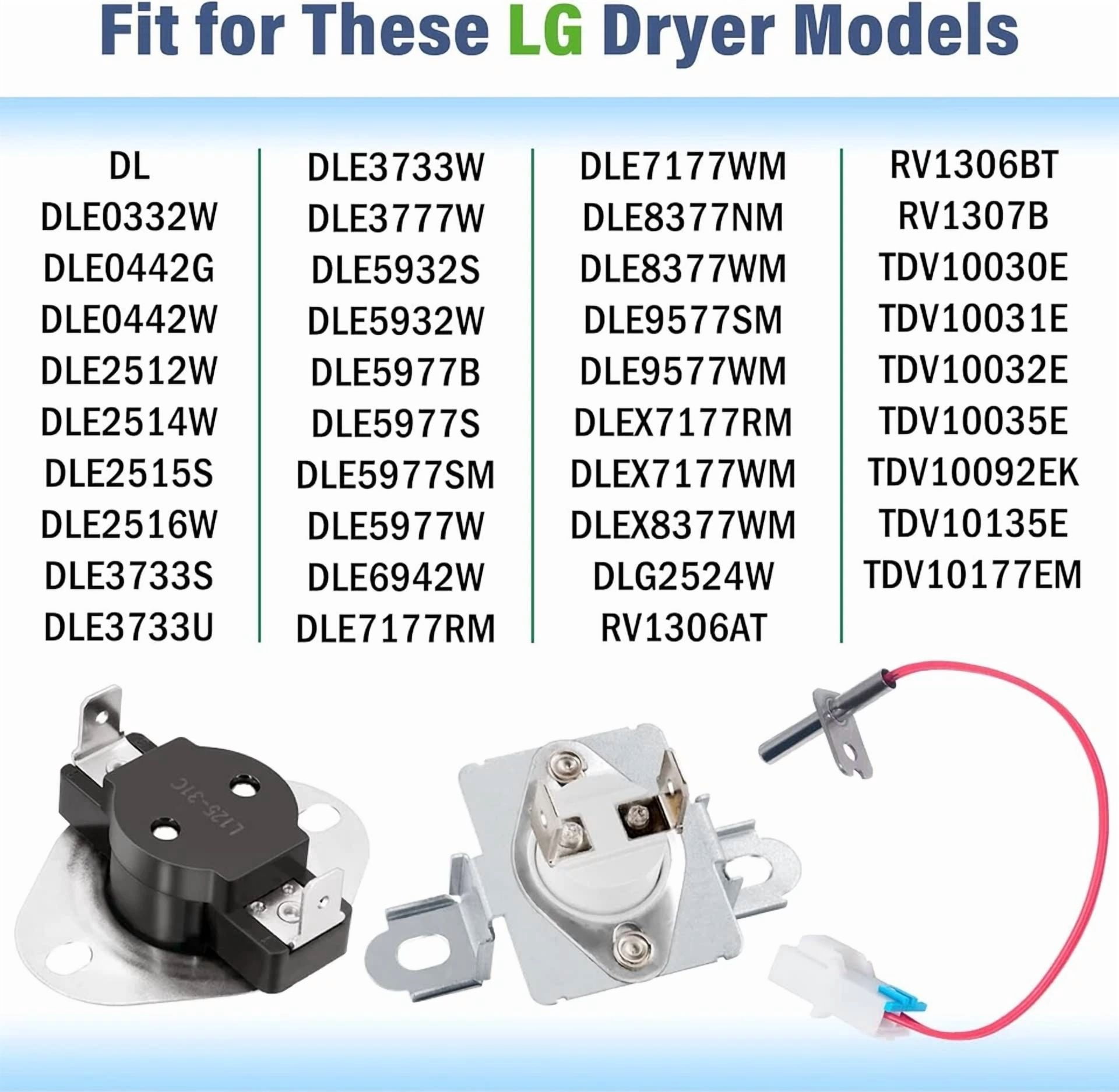 CIRCLE- 3Pcs Thermostat Sensor Kit 6931El3003D 6931El3001E 6323El2001B Fit For Lg Dryer